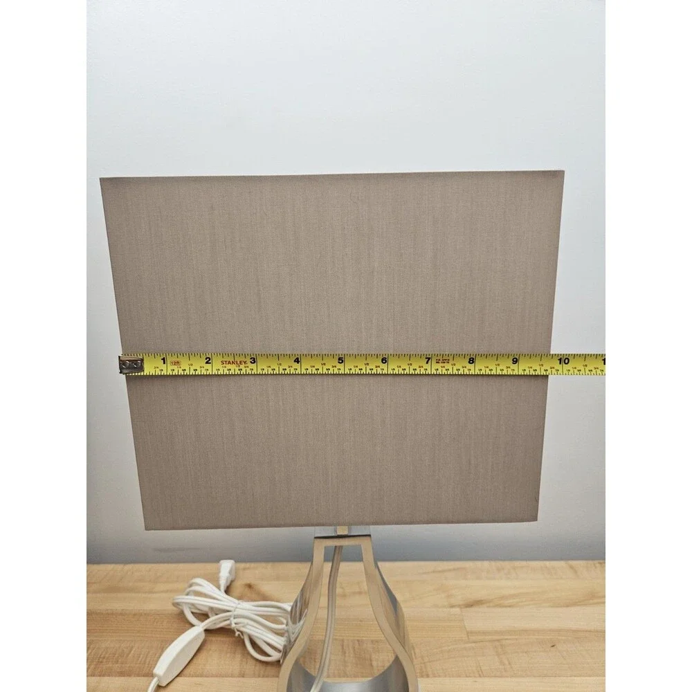 2 X IKEA Klabb Table Silver Lamp Modern Aluminum Accent Light Lamp WITH SHADES